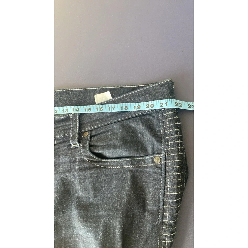 True Religion Jeans Men 42X33 Blue Denim‎ Moto Slim Run Stitch Double Knee